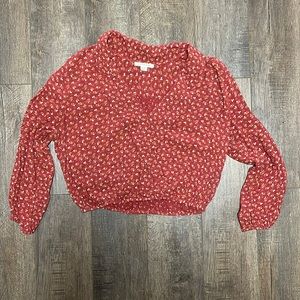 American eagle long sleeve cropped shirt size small